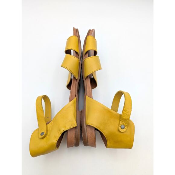 Miz Mooz Annalise Sandal Ankle Strap Women's Leather Yellow Size US7.5 EU38 - Picture 5 of 12